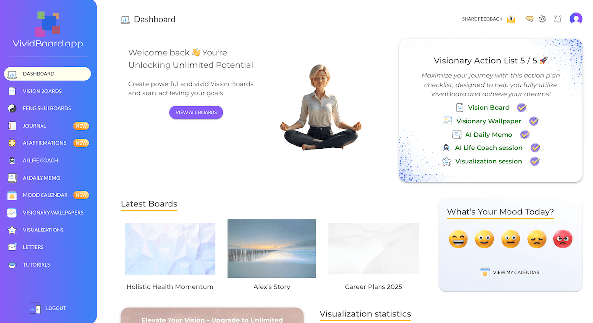 AI-Powered Vision Board Dashboard